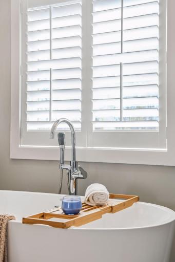 High end interior window shutters on every window