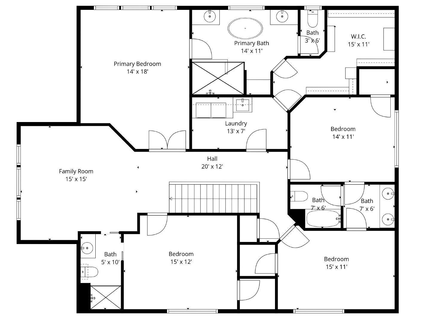 Upper level floorplan