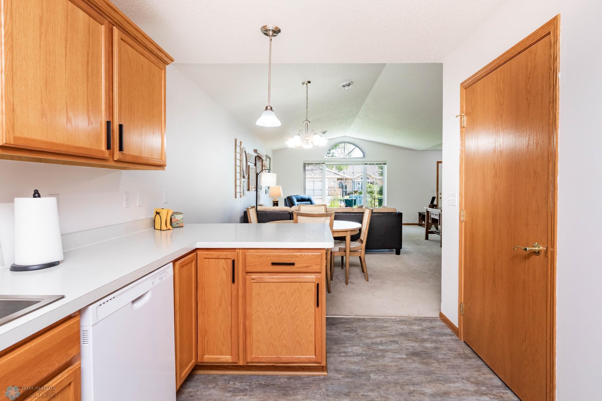 Kitchen view to living area