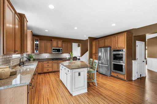 Stainless-steel appliances and abundant cabinetry for all your cooking needs.
