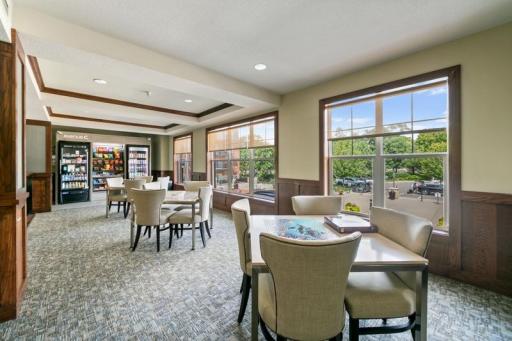 The upper mezzanine has tables and chairs and a great vending area.