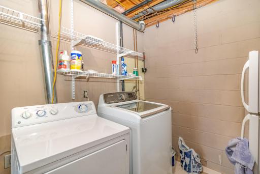 Lower level laundry area