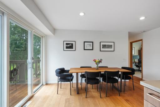 Dining area and sliding doors to the deck make entertaining a breeze.