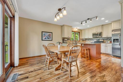 Eat-in with a center island allows for day-to-day life and entertaining.