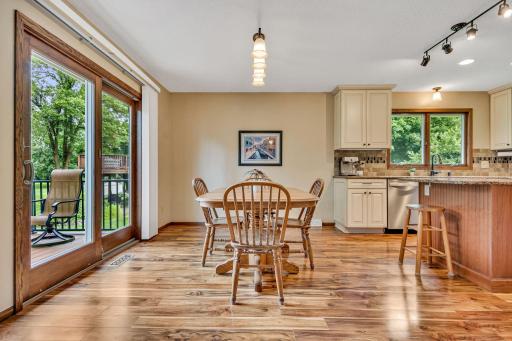 Beautiful remodeled kitchen! Gracious palette of enamled and natural finishes.