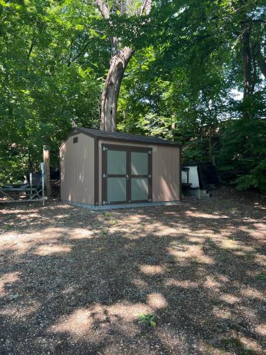 10 x 12 shed by lakeshore - great place to store all of your lawn equipment and lake toys.