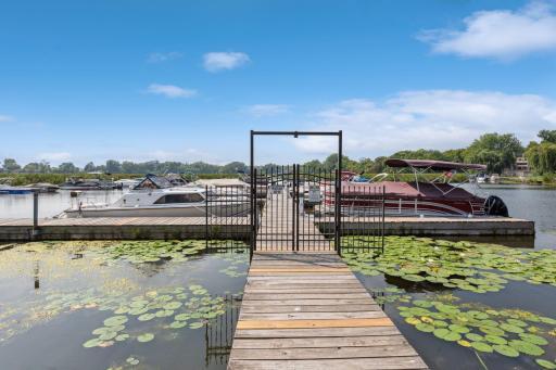 A 26’L X 14’W dock slip is included. The yearly fee of $1,300.00 has been paid for this year. Slips have water and electric!