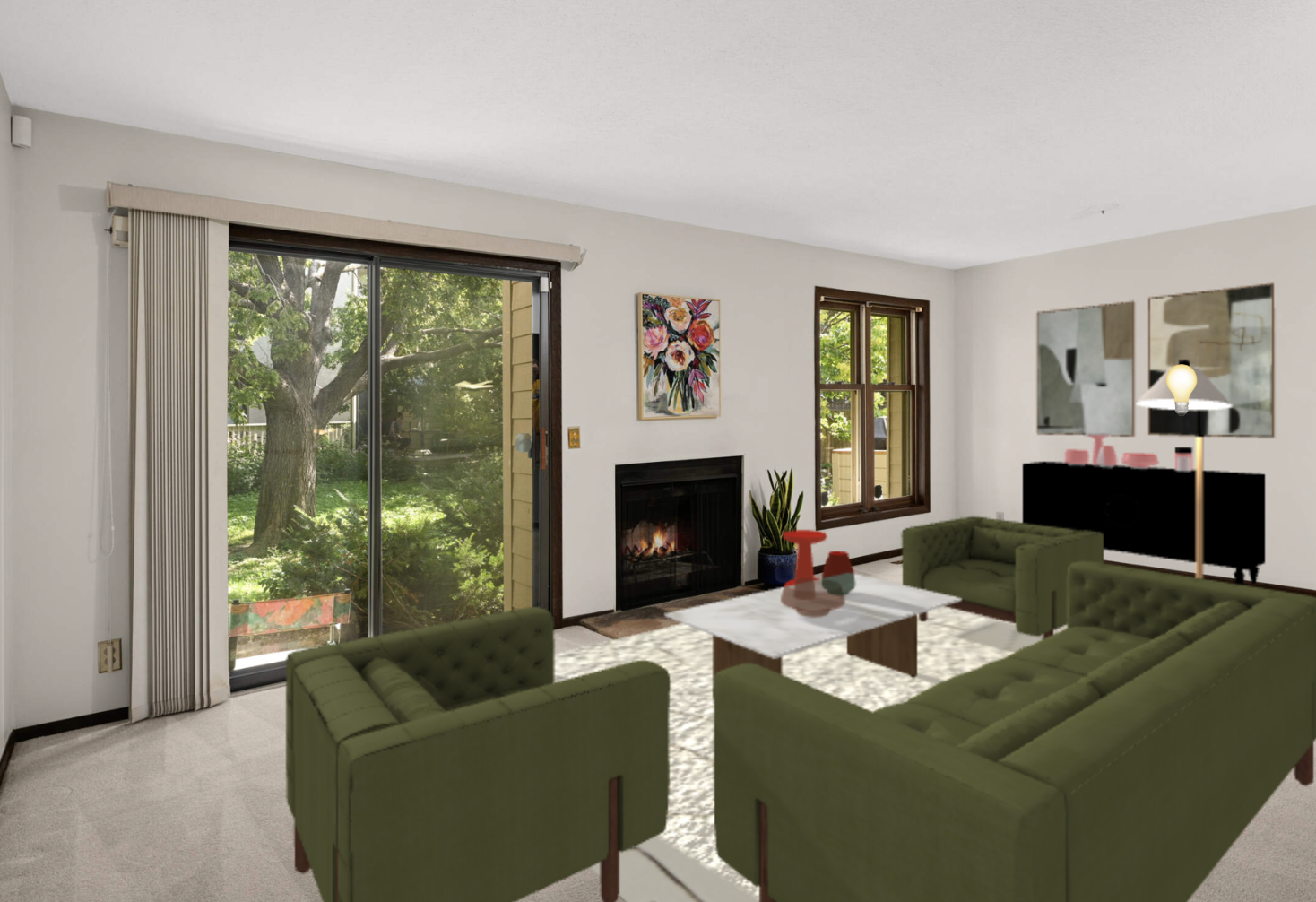 Virtually Staged living room