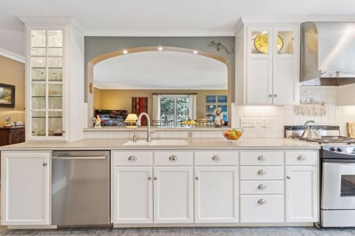 Corian countertops and stainless steel appliances