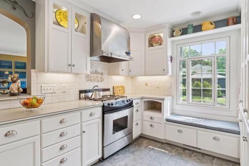 Heated porcelain tile floors in the kitchen