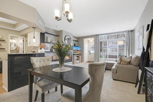 The lovely esthetic flows so nicely throughout the home. Beautifully light fixtures.