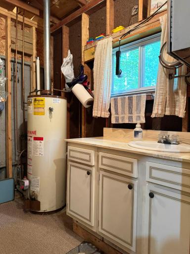 A shot of the bathroom area in the garage structure.
