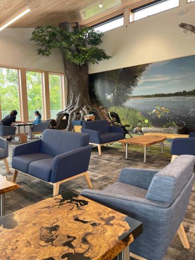 Interact with the kiddo in the air conditioning lounge of the center
