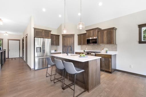 Amazing kitchen with center island and corner pantry