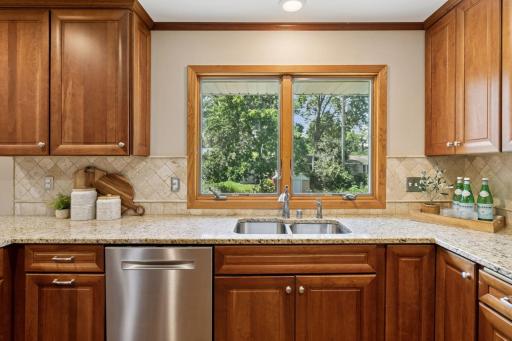 Your kitchen window overlooks the backyard