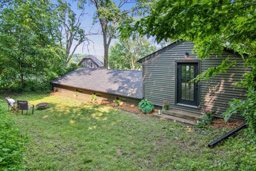 Back yard is private, backs up to the woods, great space for a garden, fire pit and more