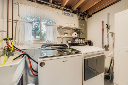 Newer washer & dryer. Utility sink in laundry