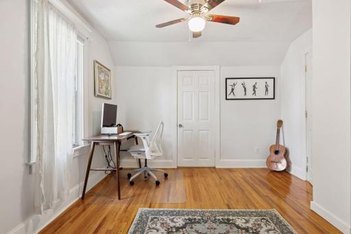 Second bedroom on upper level could double as an office