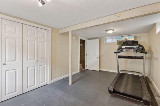 Lower bedroom could be used as a workout room or office
