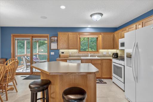 Island is ideal for meal prep, snack time or entertaining.