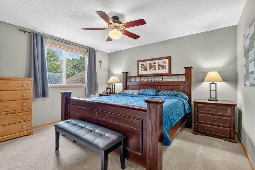 3 bedrooms on the main living level and a 4th bedroom in the lower level.