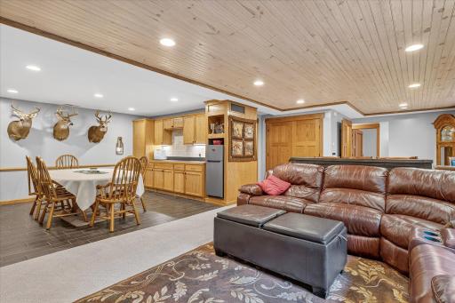 Bar area with wet bar rough-in.