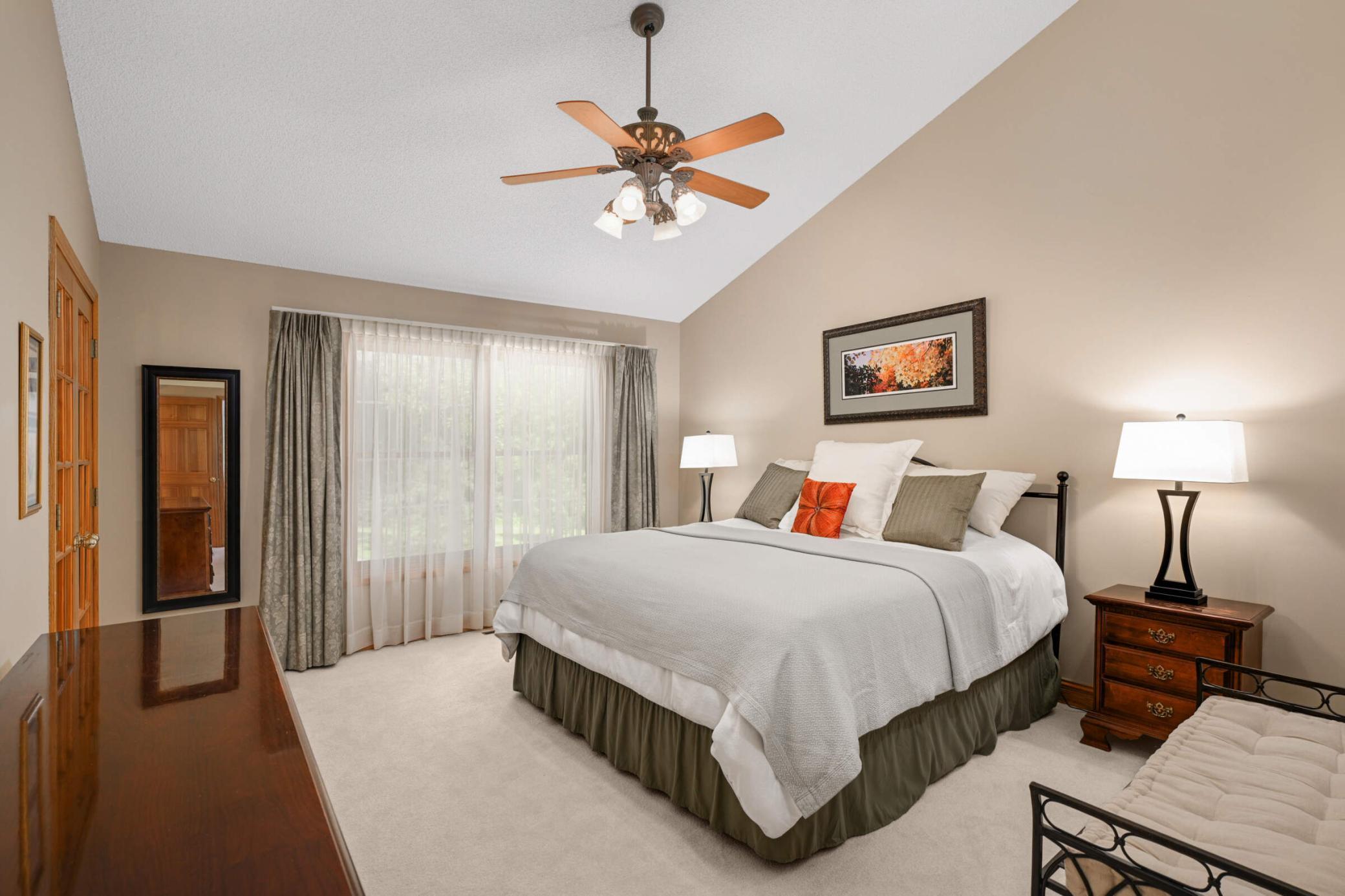 Primary Bedroom with Vaulted Ceilings
