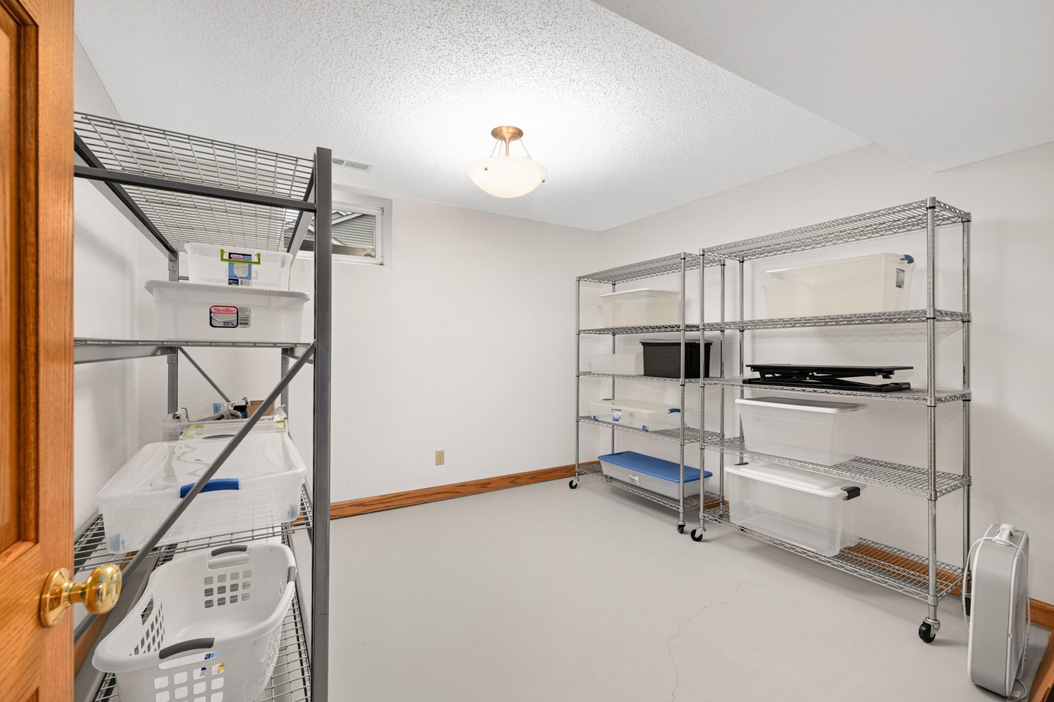 Storage Room in Lower level could be a bedroom or craft room