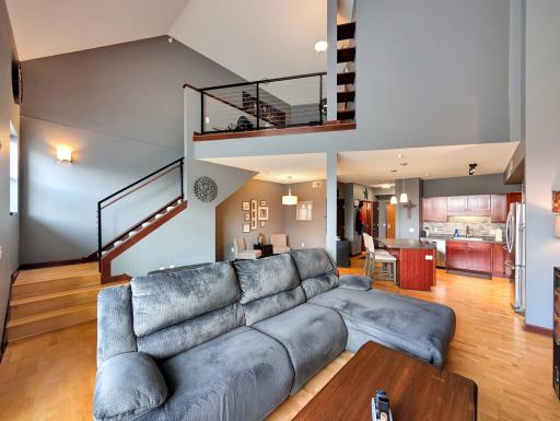 Vaulted 2-level condo with plenty of natural light.