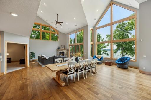 This view showcases the inviting entrance to the main-level den, complete with French doorsâideal for a home office, playroom, or quiet retreat just off the great room.