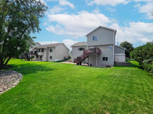 The view of the house with the large Shed on the side of the house for extra storage.