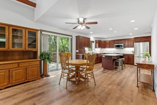 Brand new luxury vinyl plank flooring throughout the main level. The kitchen offers multiple informal eating areas.
