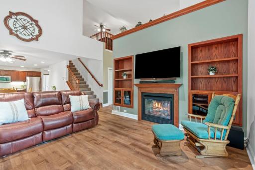 Cozy up next to the gas fireplace on a cold, Minnesota winter day.