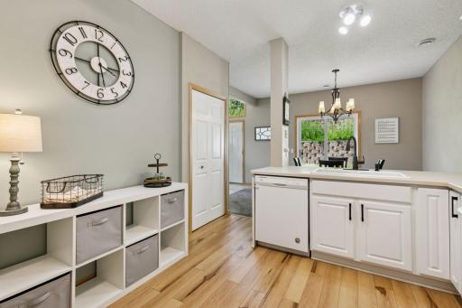 Fabulous space for a coffee bar or an informal dining table.