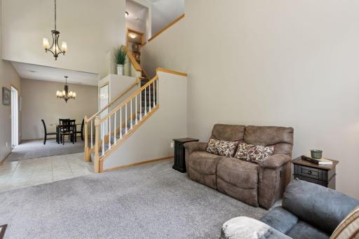 Tile foyer entrance with a convenient guest closet nearby.