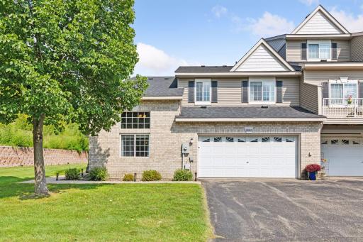 Beautiful townhome that offers an oversized garage and driveway.