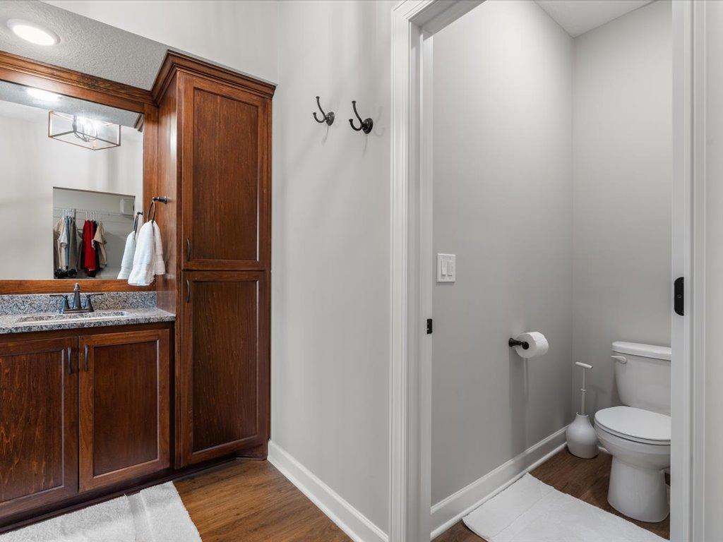 Lvp Floors in all bathrooms and throughout the main level great room/kitchen.