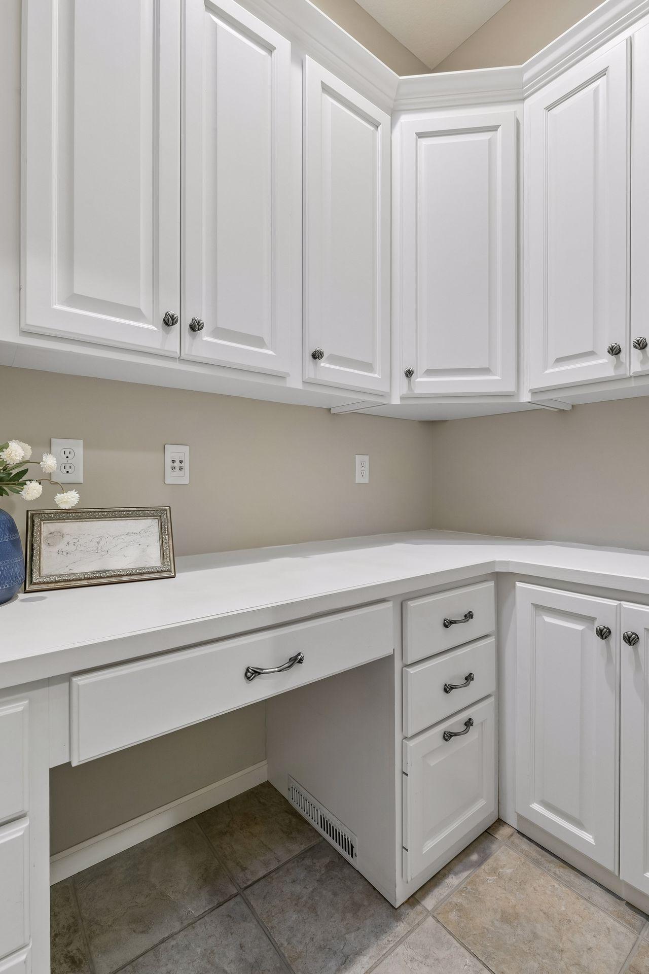 Office nook in laundry room