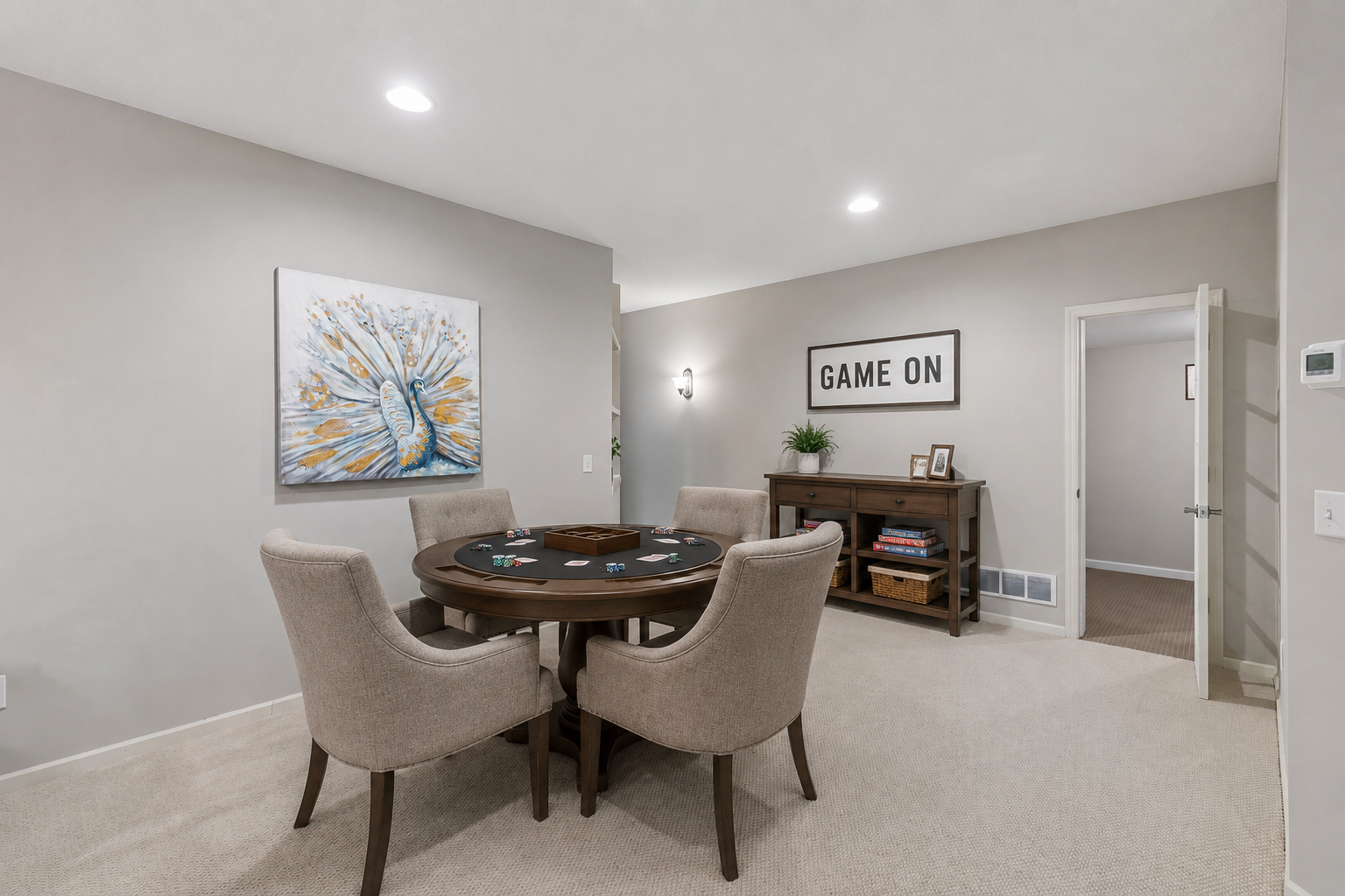 Game room virtually staged