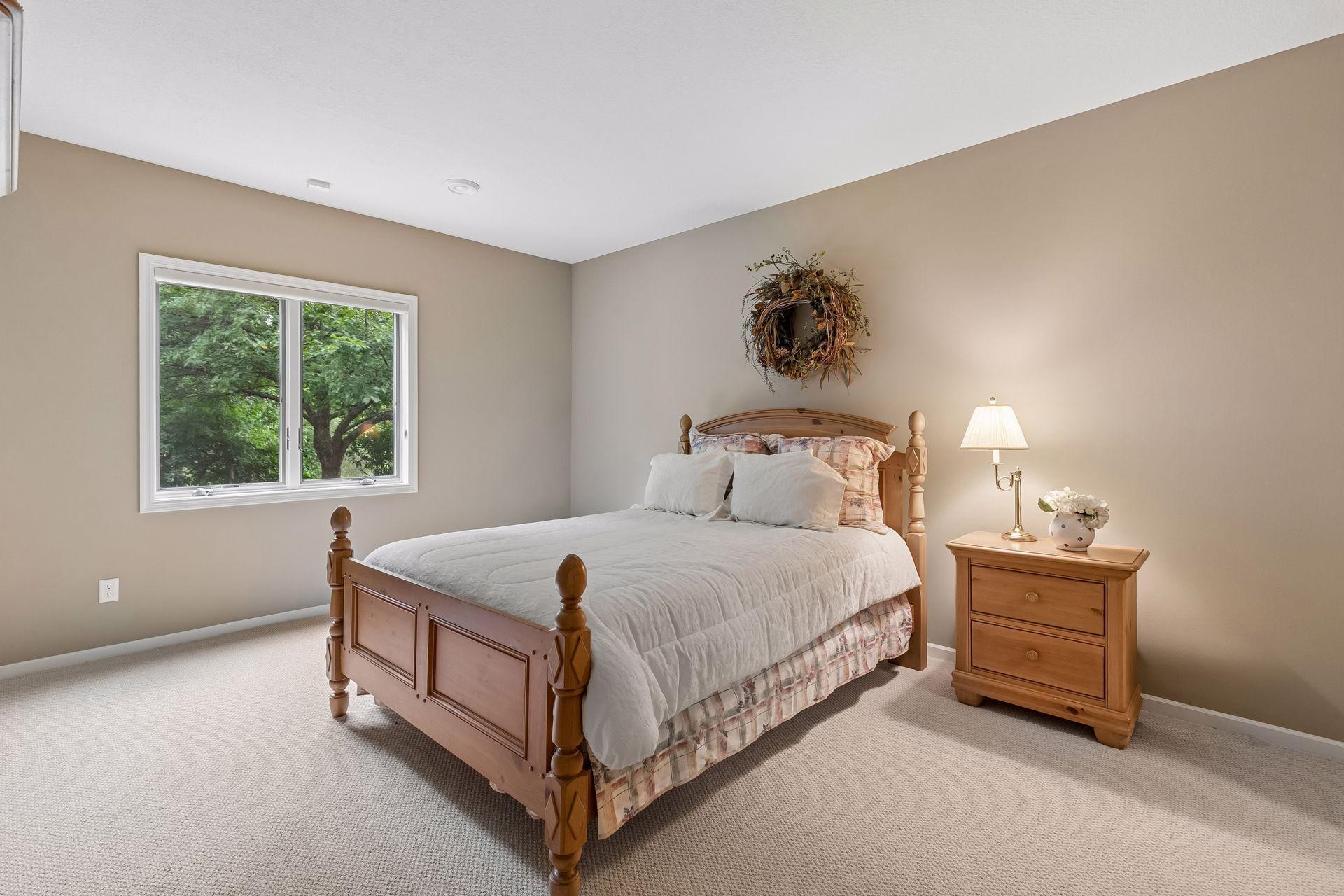 lower level bedroom with walk-in closet
