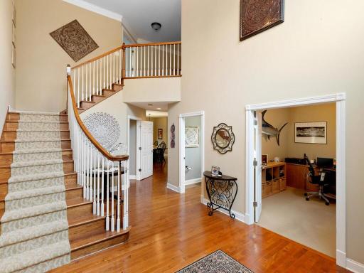 Office Area to the right, powder room next door.