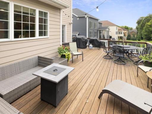 Large deck for entertaining & family dinners.