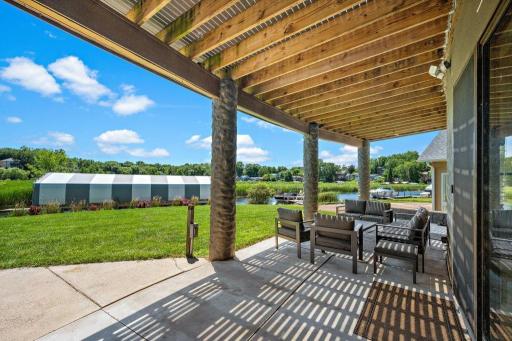 Lake level walkout patio provides direct access to the lake and main-floor. Head out on the lake from your 60ft permanent dock protected by your Frontline Heavy Duty 18 gauge 48 x 18 canopy.