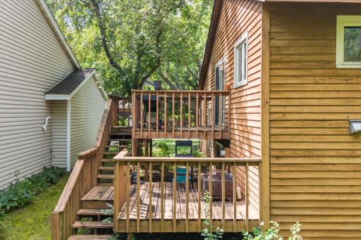 Two tiered deck with space for all while entertaining!