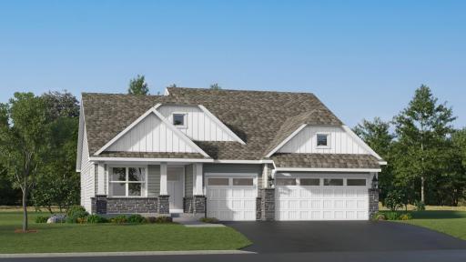 (Exterior rendering, actual homes finishes will vary)