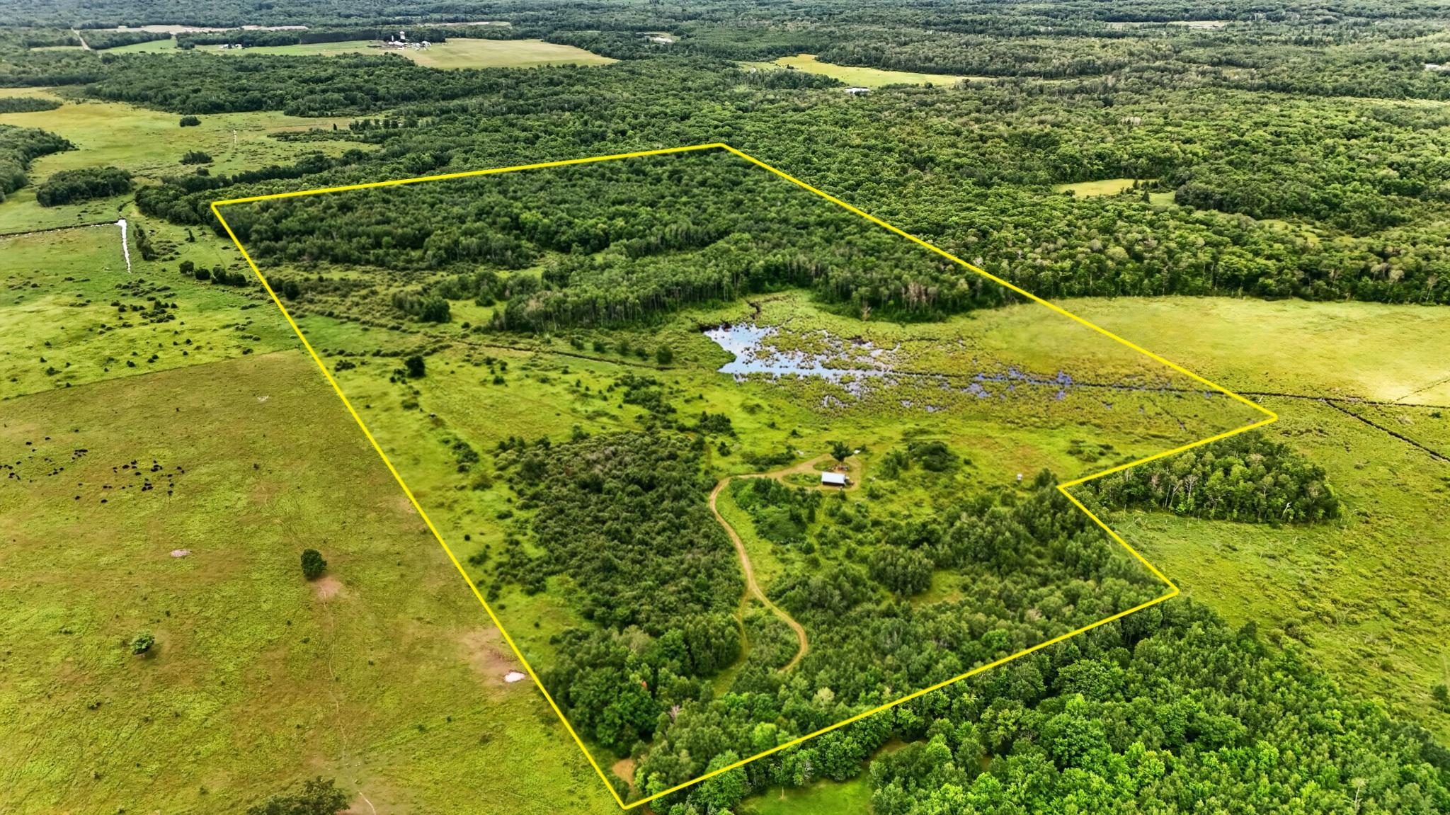 Approximately 90acres of quiet, secluded privacy; lot lines are approximate.