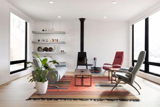 This stunning fireplace was the inspiration for the entire living space imported directly from Iceland