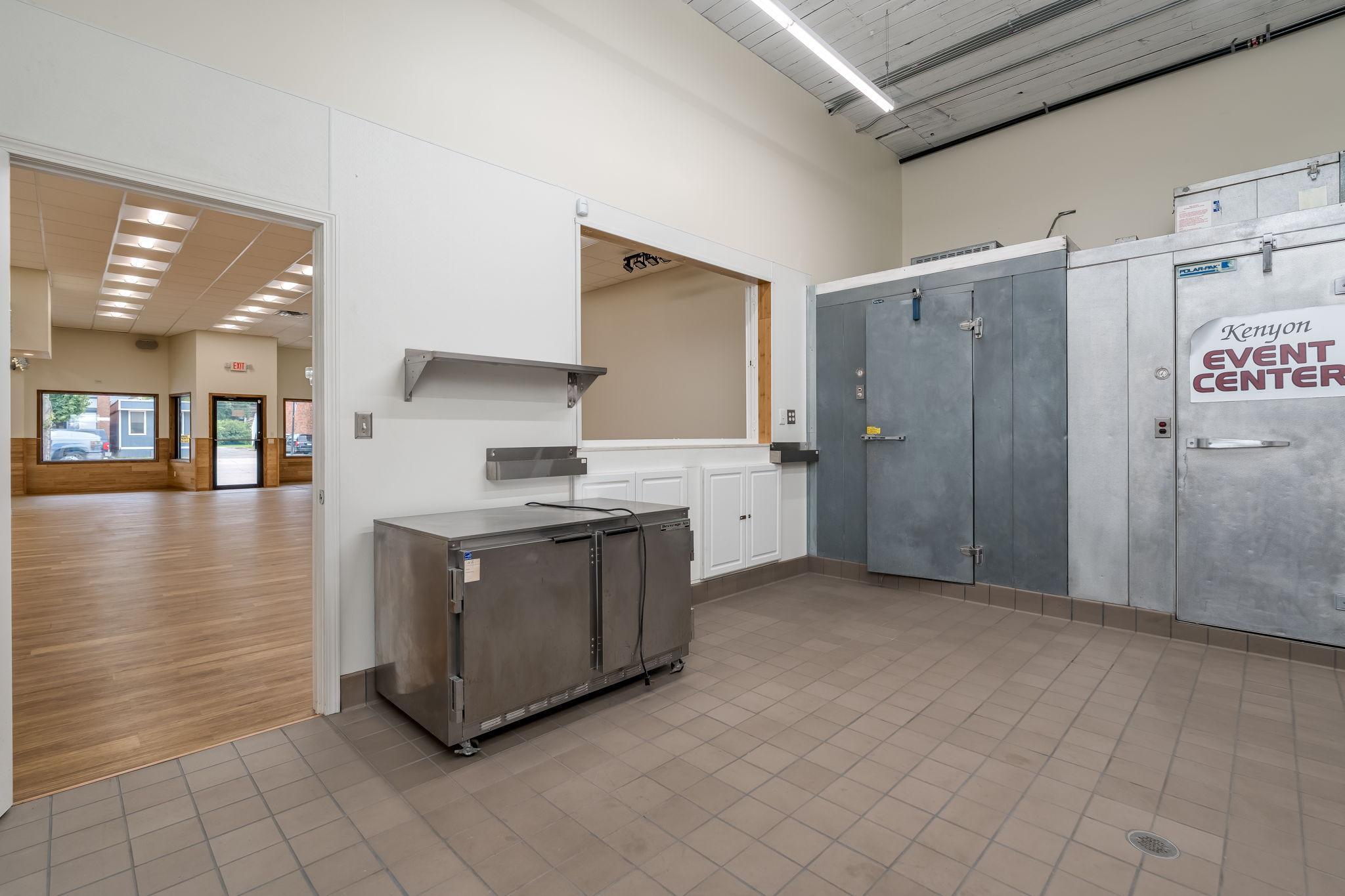 Bar area with walk in coolers