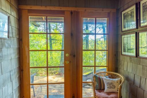 French doors to the deck