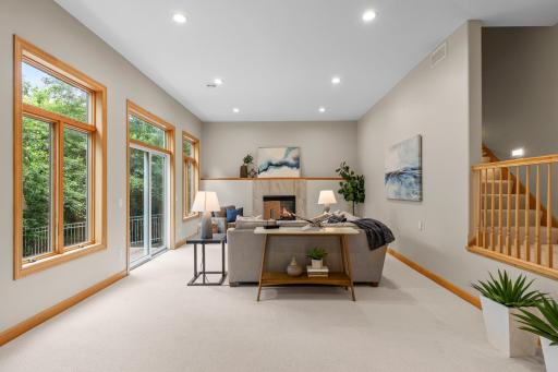 Another view of the lower-level family room.